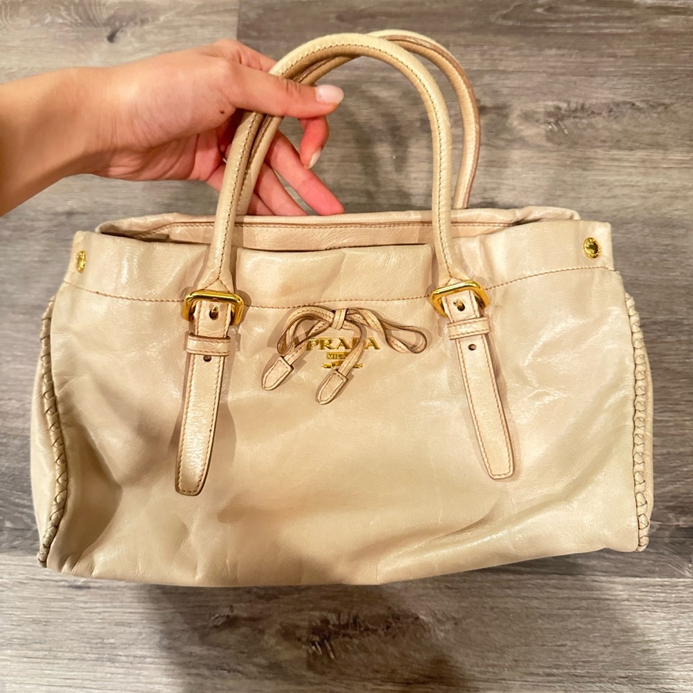Prada Beige Leather Satchel